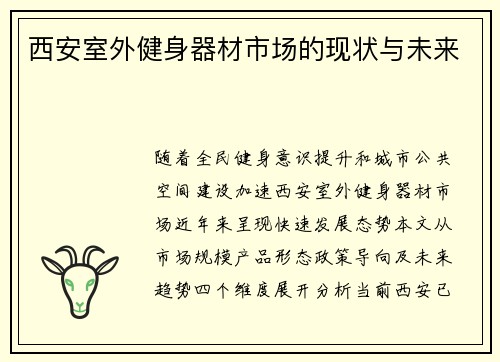 西安室外健身器材市场的现状与未来